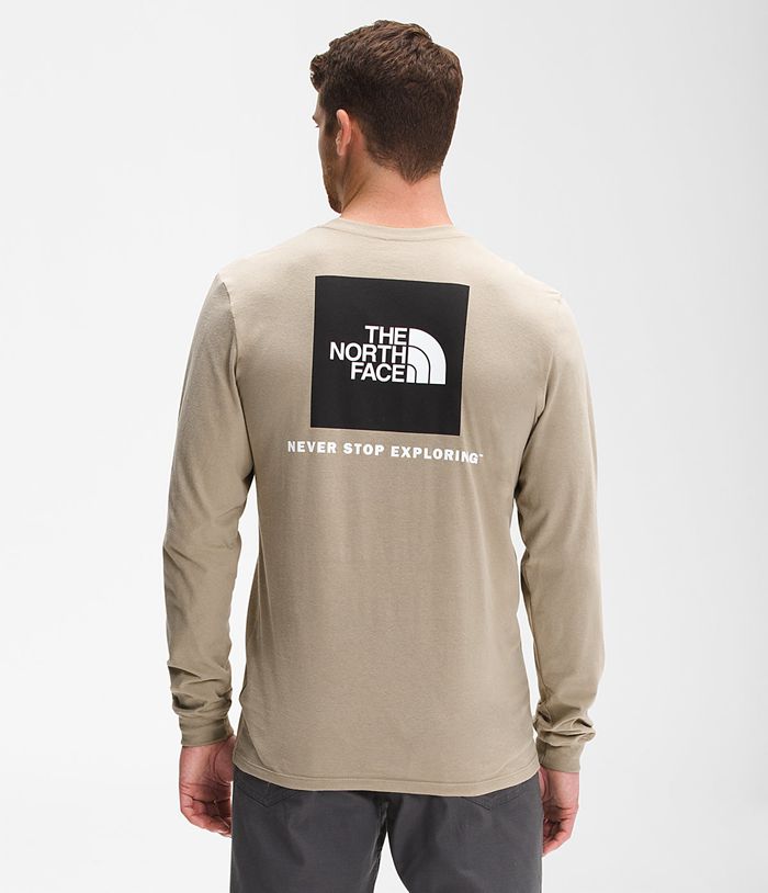 Camiseta The North Face Hombre Kaki Manga Larga Box Nse 81539BPYK